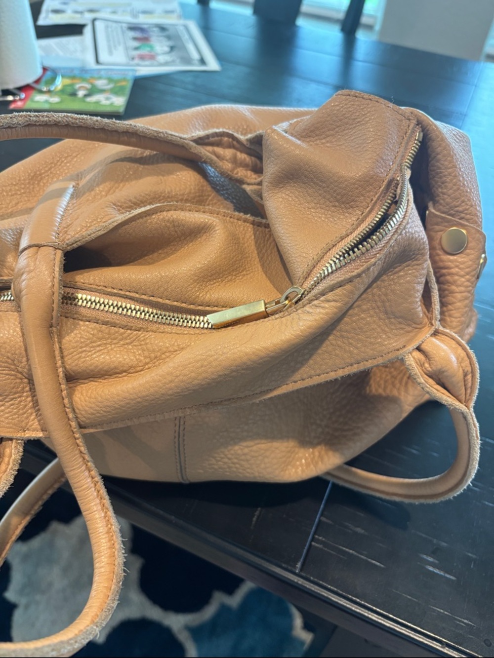 Hammitt Pebbled Leather Tote in Tan with Gold Studs - Picture 14 of 16